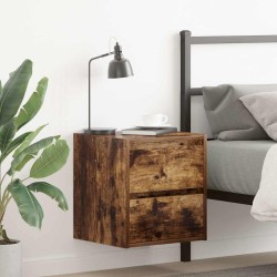 Table de chevet murale chêne fumé 38x34x40 cm 627051627051