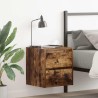Table de chevet murale chêne fumé 38x34x40 cm 627051627051