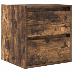 Table de chevet murale chêne fumé 38x34x40 cm 627051627051