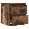 Table de chevet murale chêne fumé 38x34x40 cm 627051627051