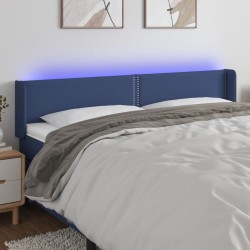 Tête de lit à LED Bleu 203x16x78/88 cm Tissu 627055627055