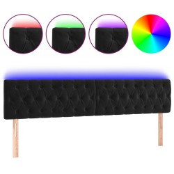 Tête de lit à LED Noir 180x7x78/88 cm Velours 627057627057