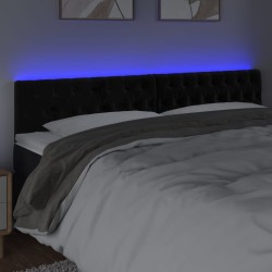 Tête de lit à LED Noir 180x7x78/88 cm Velours 627057627057