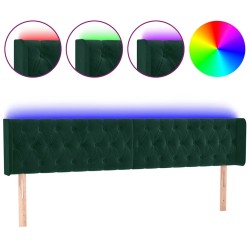 Tête de lit à LED Vert foncé 203x16x78/88 cm Velours 627061627061