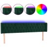 Tête de lit à LED Vert foncé 203x16x78/88 cm Velours 627061627061