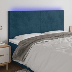 Tête de lit à LED Bleu foncé 180x5x118/128 cm Velours 627063627063