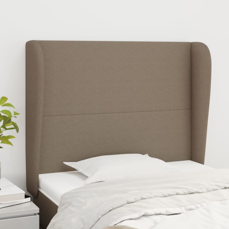 Tête de lit avec oreilles Taupe 103x23x118/128 cm Tissu 627065627065
