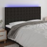 Tête de lit à LED Noir 180x5x118/128 cm Tissu 627066627066