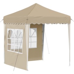 Tente de fête pop-up 195 x 195 x 245 cm Crème Tissu Oxford 627067627067