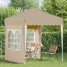 Tente de fête pop-up 195 x 195 x 245 cm Crème Tissu Oxford 627067627067
