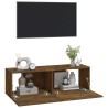 Meubles TV muraux 2pcs chêne fumé 100x30x30cm bois d'ingénierie 627074627074