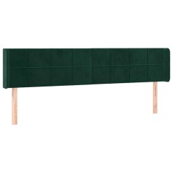 Tête de lit à LED Vert foncé 203x16x78/88 cm Velours 627076627076