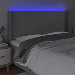 Tête de lit à LED Gris clair 203x16x118/128 cm Tissu 627078627078