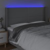 Tête de lit à LED Gris clair 203x16x118/128 cm Tissu 627078627078