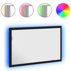 Miroir de salle de bain avec éclairage LED en chêne noir 60 x 8,5 x 37 cm 627079627079
