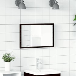 Miroir de salle de bain avec éclairage LED en chêne noir 60 x 8,5 x 37 cm 627079627079