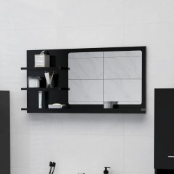 Miroir de salle de bain noir 90x10,5x45 cm bois d’ingénierie 627080627080