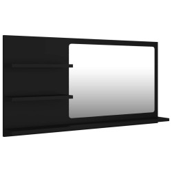 Miroir de salle de bain noir 90x10,5x45 cm bois d’ingénierie 627080627080