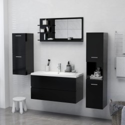 Miroir de salle de bain noir 90x10,5x45 cm bois d’ingénierie 627080627080