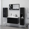 Miroir de salle de bain noir 90x10,5x45 cm bois d’ingénierie 627080627080