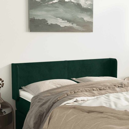 Tête de lit avec oreilles Vert foncé 147x16x78/88 cm Velours 627083627083