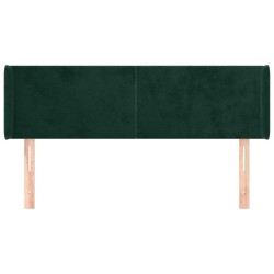 Tête de lit avec oreilles Vert foncé 147x16x78/88 cm Velours 627083627083