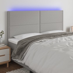 Tête de lit à LED Gris clair 200x5x118/128 cm Tissu 627088627088