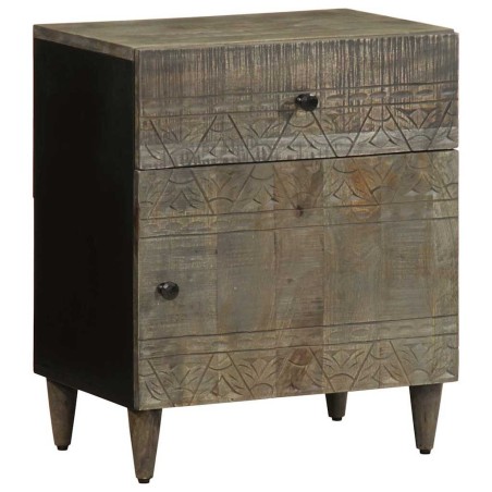 Table de chevet gris clair 50x33x60 cm bois de manguier massif 627089627089