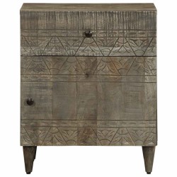 Table de chevet gris clair 50x33x60 cm bois de manguier massif 627089627089