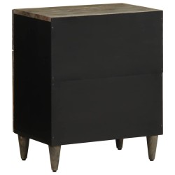 Table de chevet gris clair 50x33x60 cm bois de manguier massif 627089627089