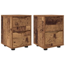 Tables de chevet 2 pcs Bois Ancien 30,5 x 30 x 43 cm 627091627091