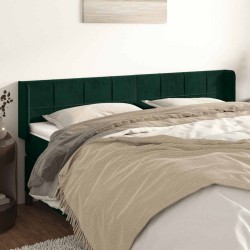 Tête de lit avec oreilles Vert foncé 203x16x78/88 cm Velours 627095627095