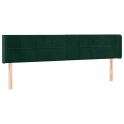Tête de lit avec oreilles Vert foncé 203x16x78/88 cm Velours 627095627095