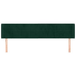 Tête de lit avec oreilles Vert foncé 203x16x78/88 cm Velours 627095627095