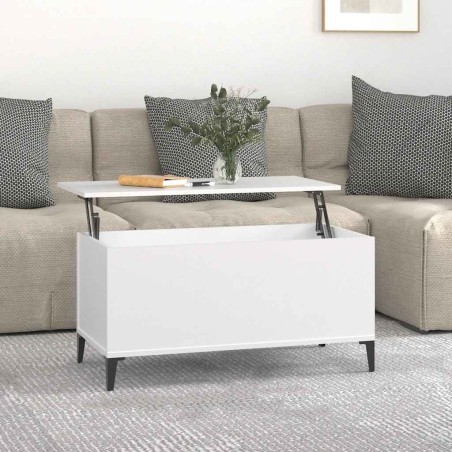 Table basse Blanc 90x44,5x45 cm Bois d'ingénierie 627097627097