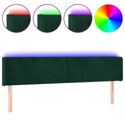 Tête de lit à LED Vert foncé 203x16x78/88 cm Velours 627100627100