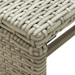 Table basse beige 70x40x38 cm résine tressée 627101627101