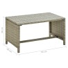 Table basse beige 70x40x38 cm résine tressée 627101627101