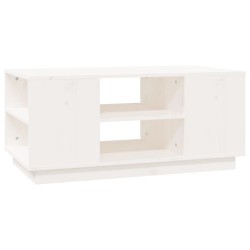 Table basse Blanc 90x49x40,5 cm Bois massif de pin 627102627102