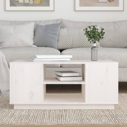 Table basse Blanc 90x49x40,5 cm Bois massif de pin 627102627102