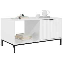 Table basse Blanc brillant 90 x 49 x 46 cm Bois d'ingénierie 627104627104