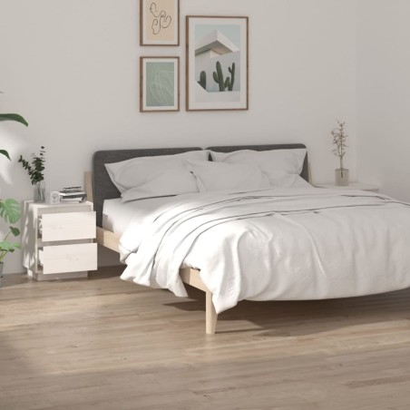Tables de chevet 2 pcs Blanc 40x35x50 cm Bois de pin solide 627109627109