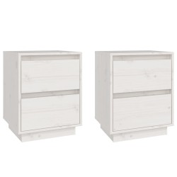 Tables de chevet 2 pcs Blanc 40x35x50 cm Bois de pin solide 627109627109