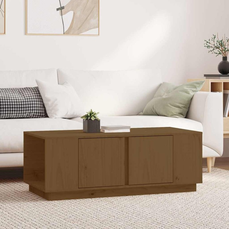 Table basse Marron miel 110x50x40 cm Bois massif de pin 627114627114