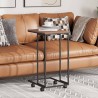 Table d'appoint avec roues Noir 40x30x63,5 cm Bois d'ingénierie 627118627118