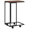 Table d'appoint avec roues Noir 40x30x63,5 cm Bois d'ingénierie 627118627118