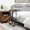 Table d'appoint avec roues Noir 40x30x63,5 cm Bois d'ingénierie 627118627118