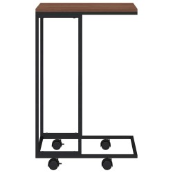 Table d'appoint avec roues Noir 40x30x63,5 cm Bois d'ingénierie 627118627118