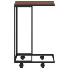 Table d'appoint avec roues Noir 40x30x63,5 cm Bois d'ingénierie 627118627118