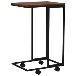 Table d'appoint avec roues Noir 40x30x63,5 cm Bois d'ingénierie 627118627118